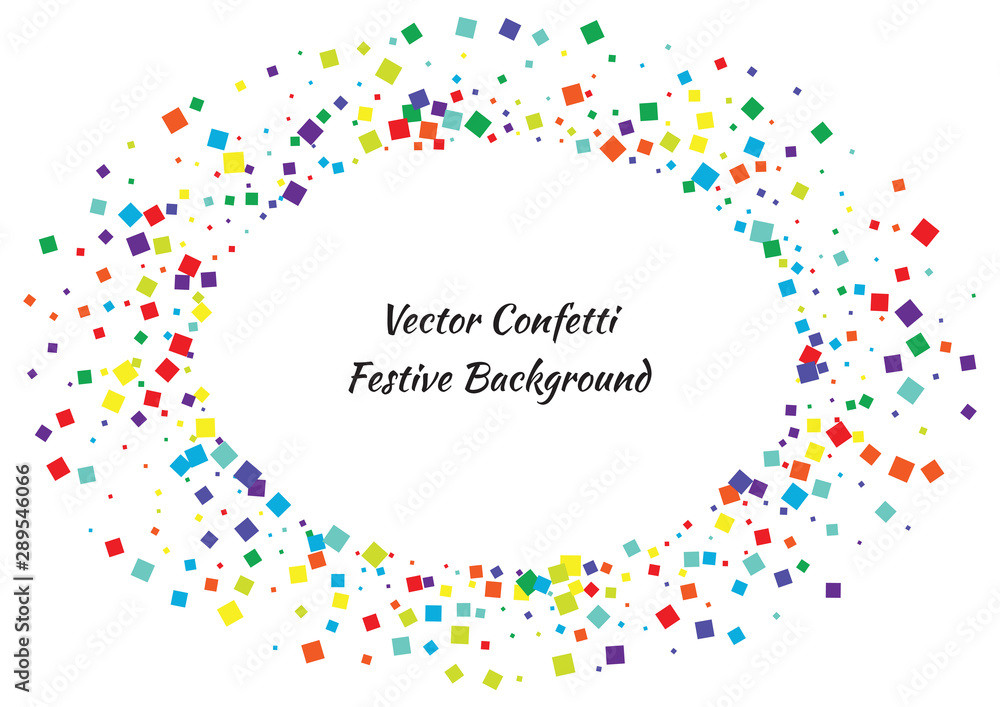 Festive color square confetti background. Abstract frame confetti texture for holiday, postcard, poster, website, carnival, birthday, children's parties. Cover confetti mock-up. Wedding card layout Festive color square confetti background. Abstract frame confetti texture for holiday, postcard, poster, website, carnival, birthday, children's parties. Cover confetti mock-up. Wedding card layout