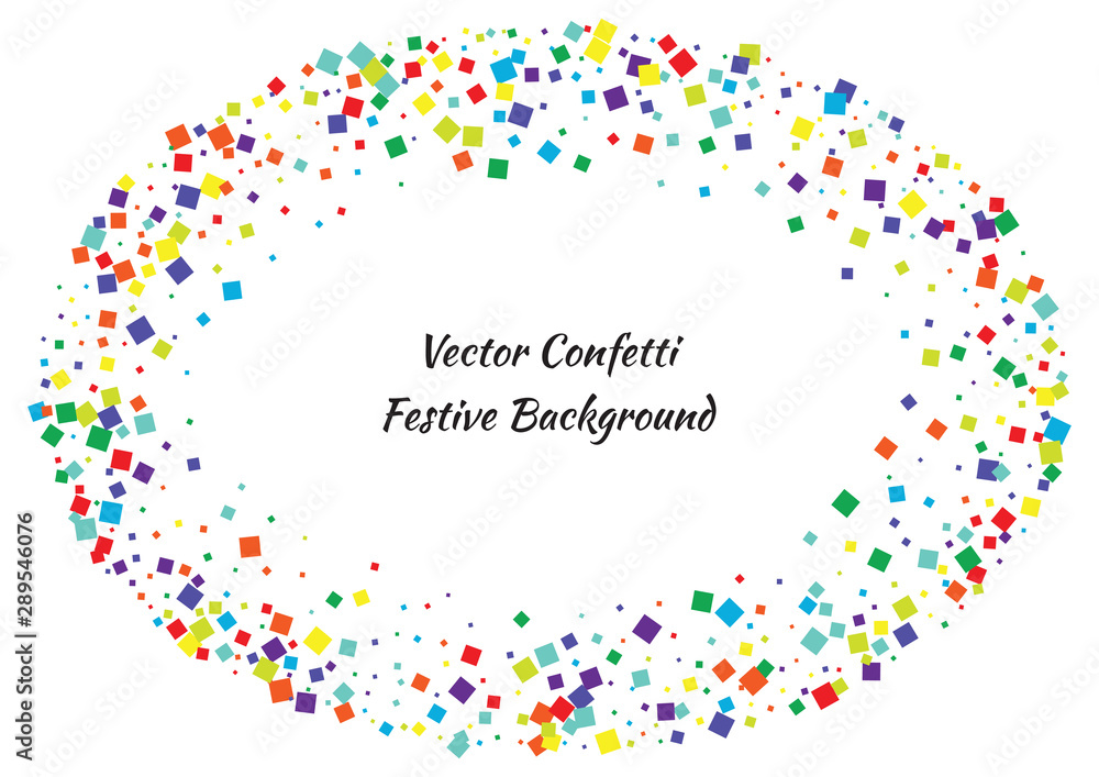 Festive color square confetti background. Abstract frame confetti texture for holiday, postcard, poster, website, carnival, birthday, children's parties. Cover confetti mock-up. Wedding card layout Festive color square confetti background. Abstract frame confetti texture for holiday, postcard, poster, website, carnival, birthday, children's parties. Cover confetti mock-up. Wedding card layout