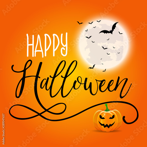 Halloween background with decorative text
