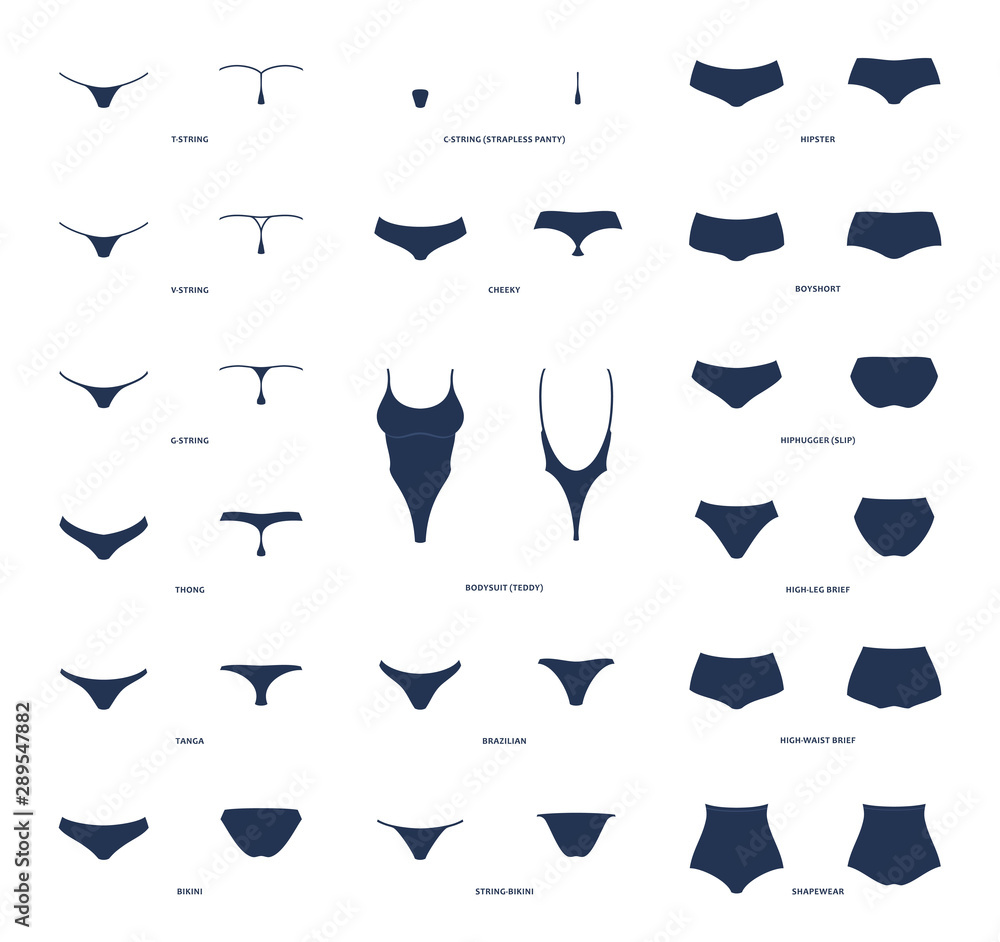 Different types of panties: immagini, foto stock e illustrazioni