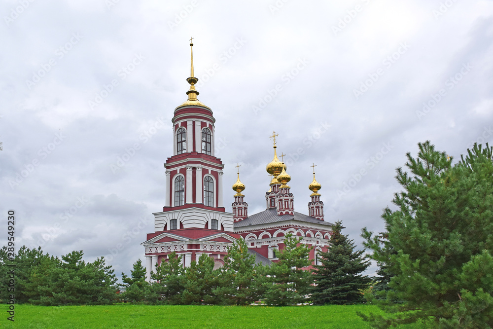 The Church of Michael the Archangel in Mikhailovskaya was built in 1769, and 35 years later thanks to donations of parishioners there was a bell tower in the style of classicism. Suzdal, Russia, Augus