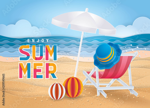 Best Summer holiday beach vector background, The Sand Sea Shore for Summer Season