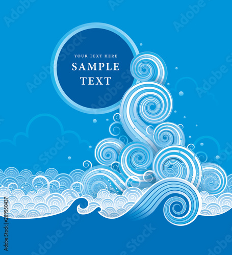 Blue Water Vector, Abstract wave design element