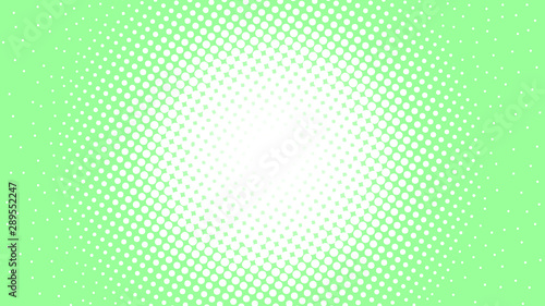 Light green modern pop art background with halftone dots design, vector illustration