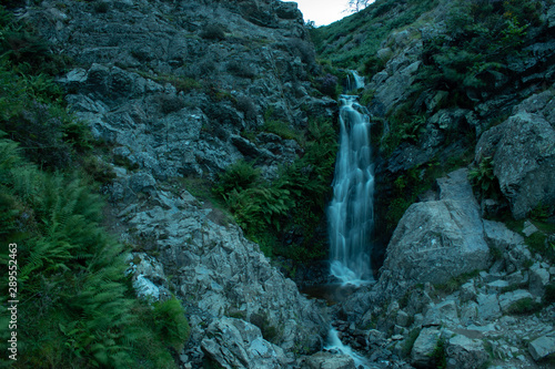 Waterfall in a rocky landscape