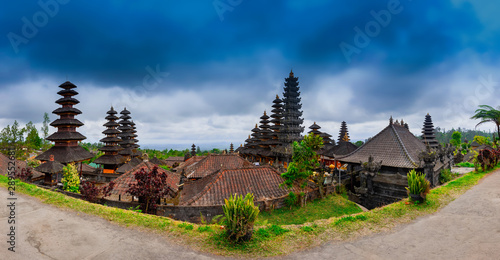 Panorama Panorama Roofs in Pura Besakih Temple in Bali Island, Indonesia