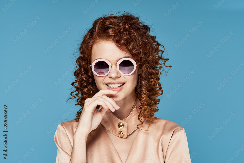 portrait of young woman with sunglasses portrait of young woman with sunglasses