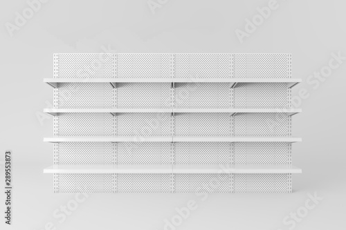 Slika na platnu Empty white super market shelves