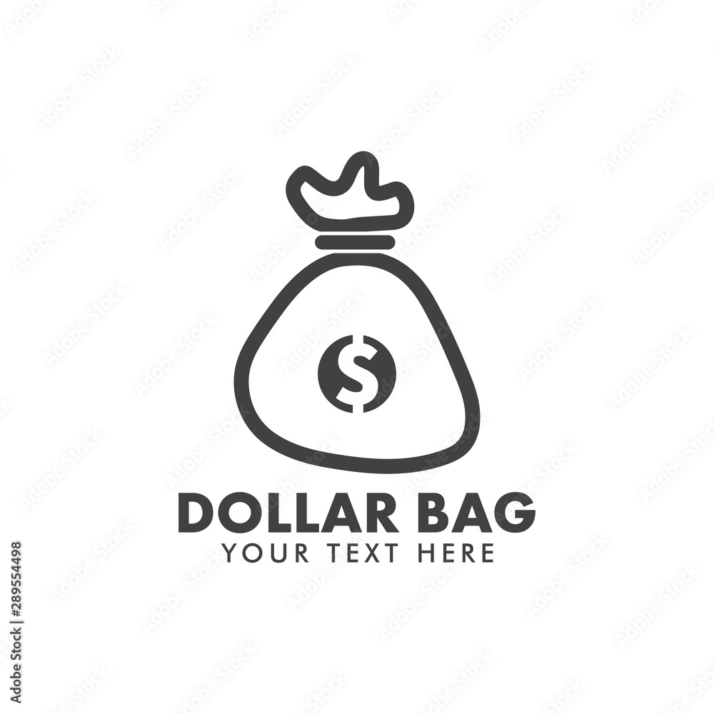 Fototapeta premium Dollar bag graphic design template vector isolated