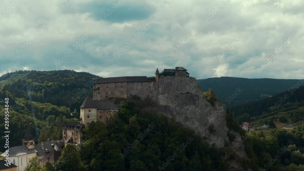 Orava castle in Slovakia. Drone aerial panorama Orava castle in Slovakia. Drone aerial panorama