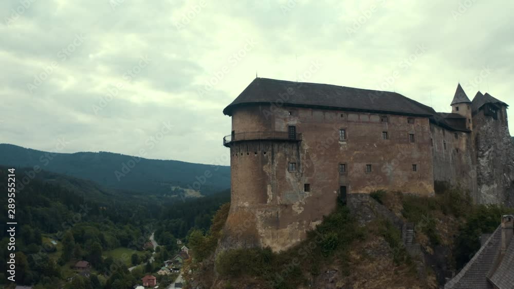 Orava castle in Slovakia. Drone aerial panorama Orava castle in Slovakia. Drone aerial panorama