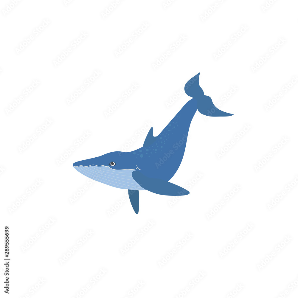 Blue whale icon isolated on white background. Vector illustration can use for logo, decor, prints, childish background Blue whale icon isolated on white background. Vector illustration can use for logo, decor, prints, childish background