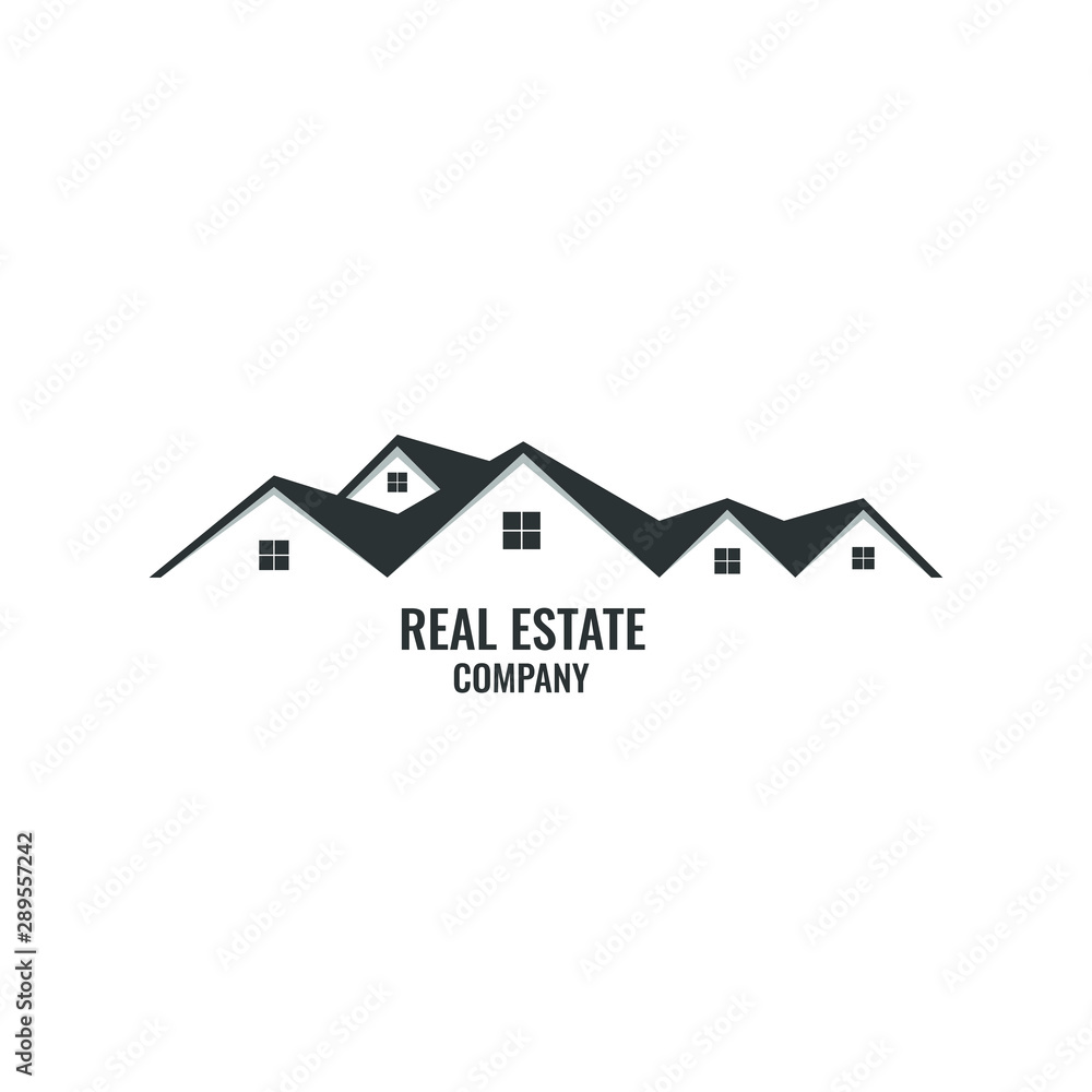 Modern home logo. Five window with black color. Flat design vector. Usable for mortgage, real estate, building, architecture and business. Modern home logo. Five window with black color. Flat design vector. Usable for mortgage, real estate, building, architecture and business.