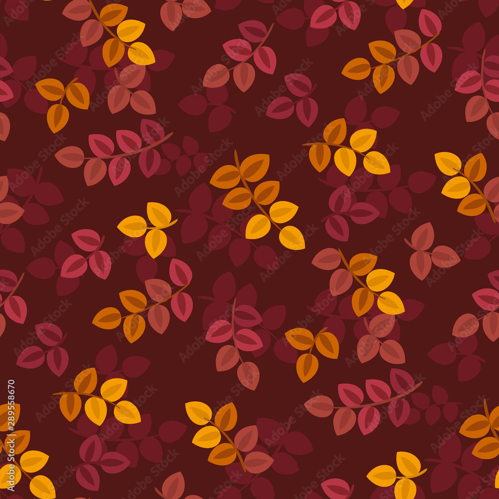 Bright autumn vector seamless pattern for textile