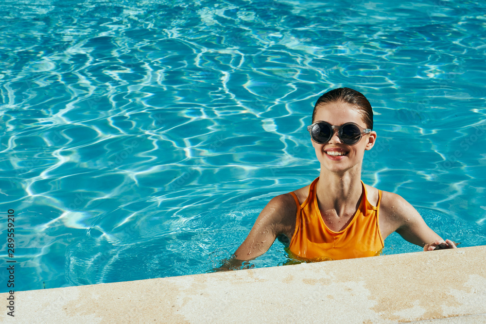 young woman in swimming pool