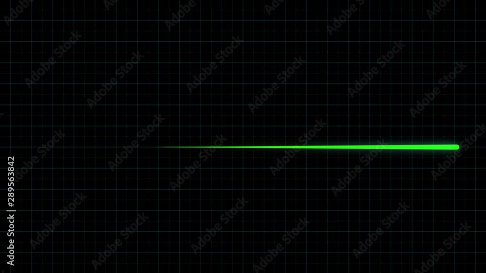 Cardiac arrest on the medical monitor, heart stops beating. The human heart beats twice then deadline on a grid screen. Heartbeat monitor EKG green line. Seamlessly loop footage. Cardiac arrest on the medical monitor, heart stops beating. The human heart beats twice then deadline on a grid screen. Heartbeat monitor EKG green line. Seamlessly loop footage.