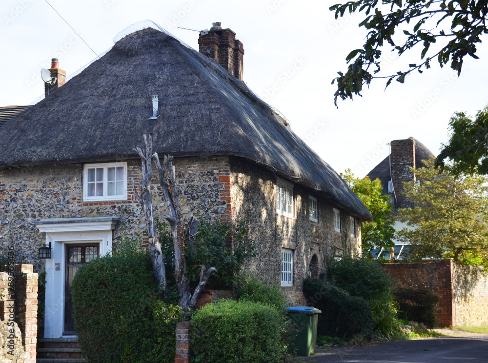 Old English house in rural areas of Great Britain