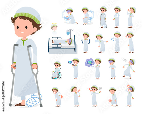 flat type Arab boy_sickness