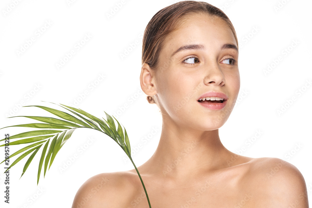 portrait of young woman with perfect skin portrait of young woman with perfect skin