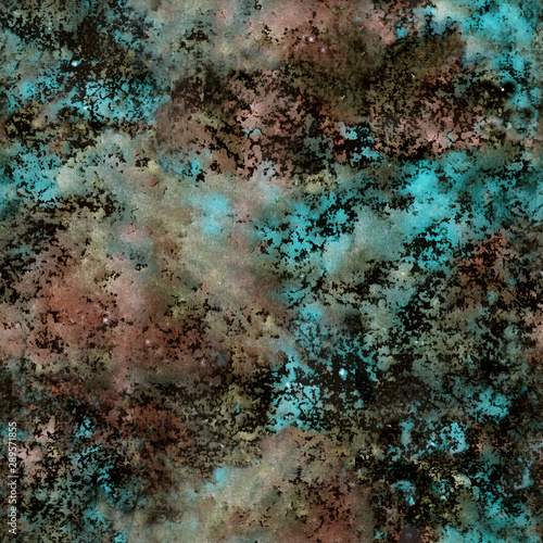 Hand drawn abstract watercolor texture with green and black colors