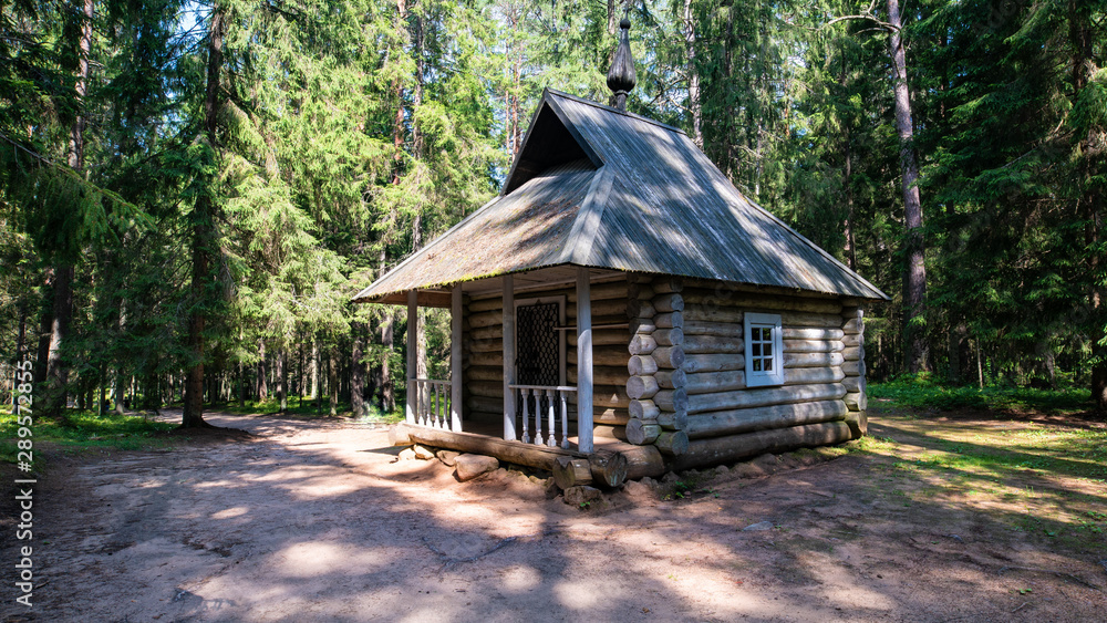 old wooden hut in the forest old wooden hut in the forest