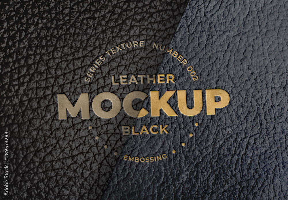 Embossed Black Leather Logo Mockups Stock Template