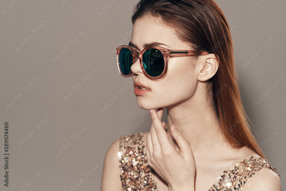 portrait of young woman with clear skin and long hair portrait of young woman with clear skin and long hair