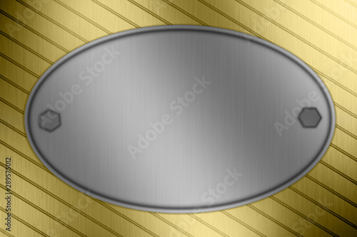 steel plate in gold background
