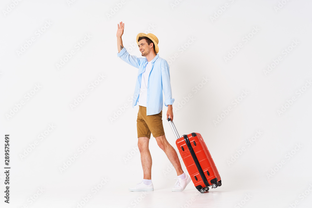 young woman with suitcase young woman with suitcase
