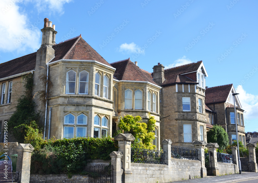 Old English house in rural areas of Great Britain