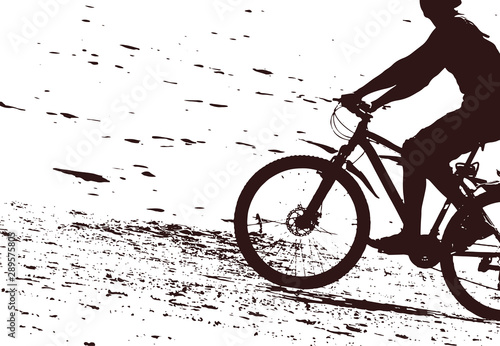 biker on the sandy beach