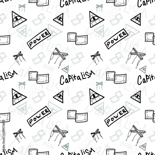 set of vector icons about  capitalism and power