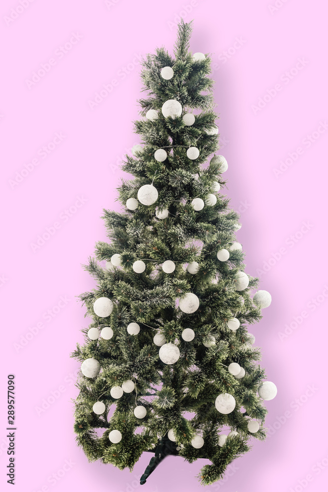 Christmas tree isolated on pink Christmas tree isolated on pink