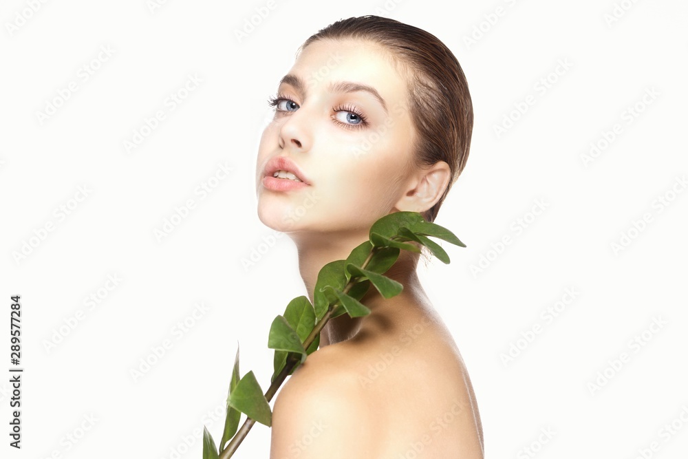 portrait of young woman with perfect clear skin portrait of young woman with perfect clear skin