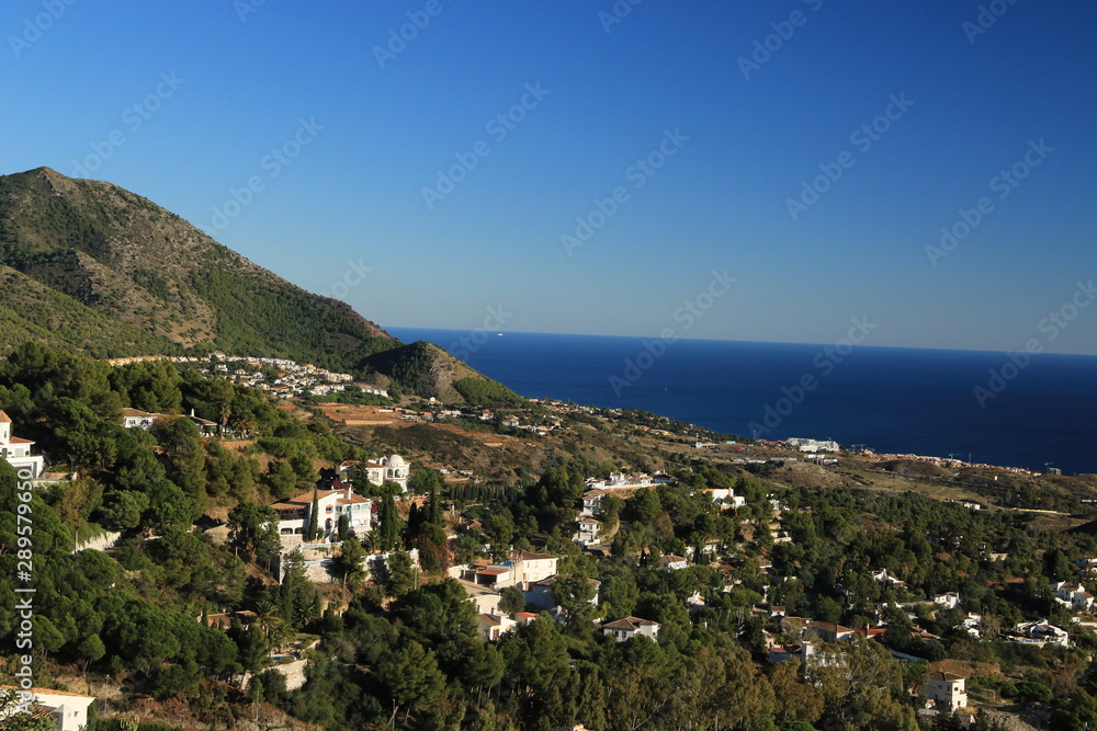 Landscape of Costa Sol coast, view from Mijas, Spain