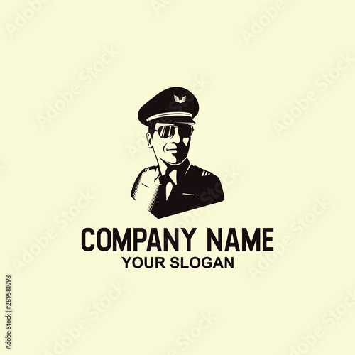 template logo pilot vintage style