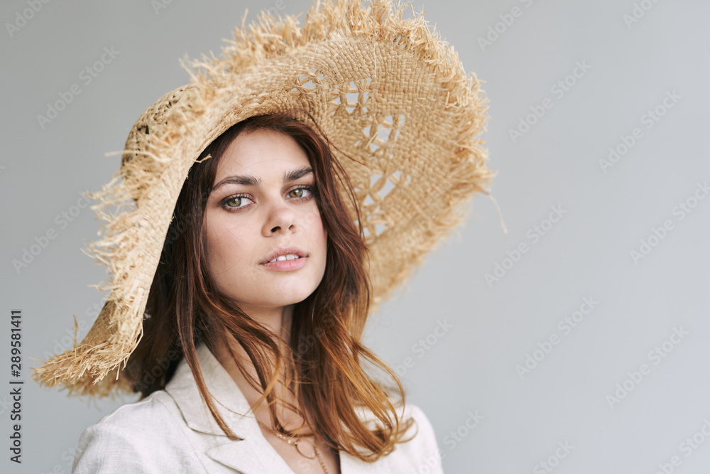 portrait of young woman in hat portrait of young woman in hat