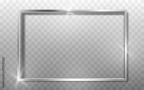 Silver Frame Realistic. High quality vector illustration EPS 10. On transparent background