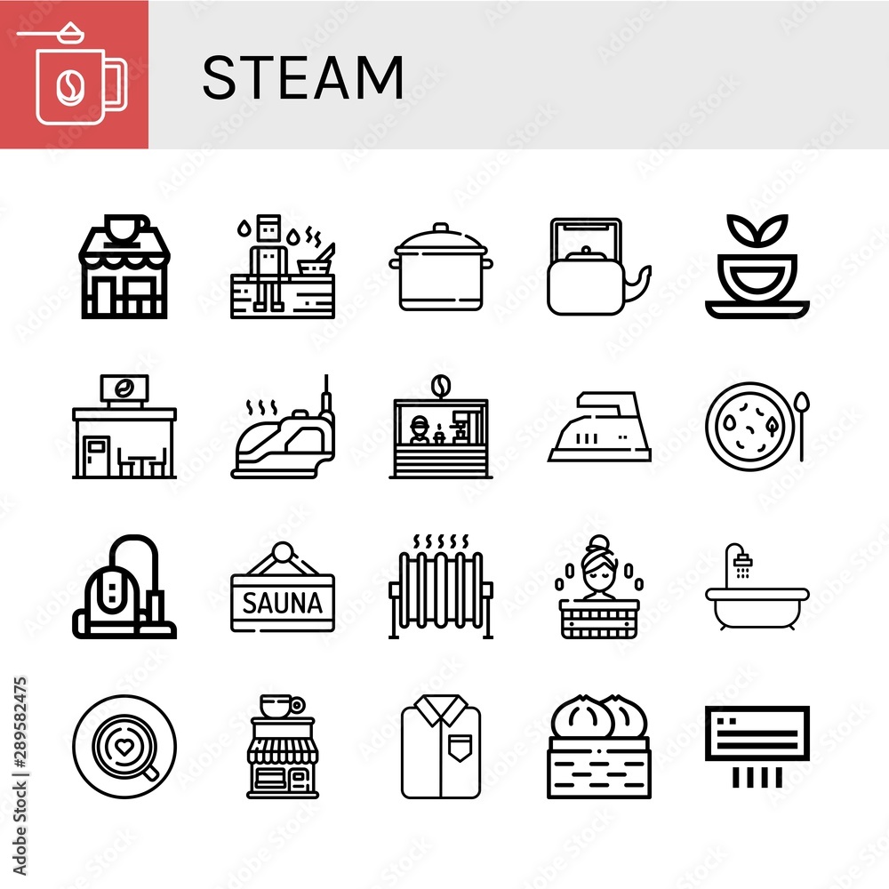 Set of steam icons such as Coffee mug, Coffee shop, Sauna, Pot, Kettle, Herbal tea, Iron, Soup, Vacuum cleaner, Heat, Hot tub, Coffee, Ironed, Dumpling, Air conditioning , steam Set of steam icons such as Coffee mug, Coffee shop, Sauna, Pot, Kettle, Herbal tea, Iron, Soup, Vacuum cleaner, Heat, Hot tub, Coffee, Ironed, Dumpling, Air conditioning , steam