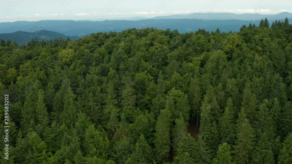 aerial view over mountains in Velke karlovice beskydy czech, This clip is available in two different gradings , 10bit color or dji color lut aerial view over mountains in Velke karlovice beskydy czech, This clip is available in two different gradings , 10bit color or dji color lut