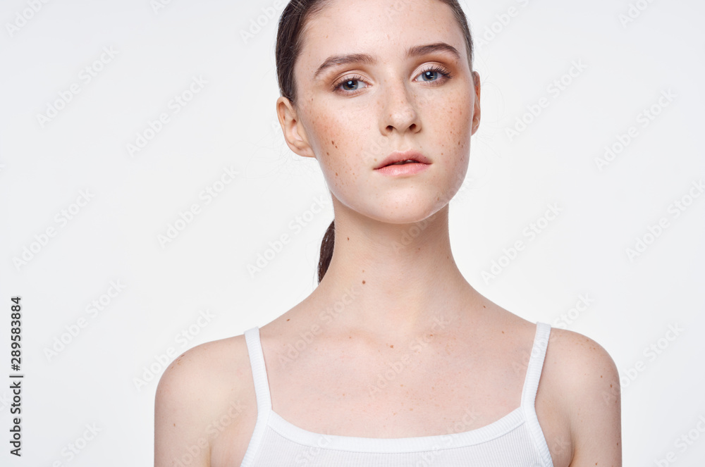 portrait of young woman with perfect skin portrait of young woman with perfect skin