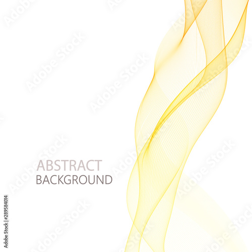  Yellow smoky vertical wave on a white background
