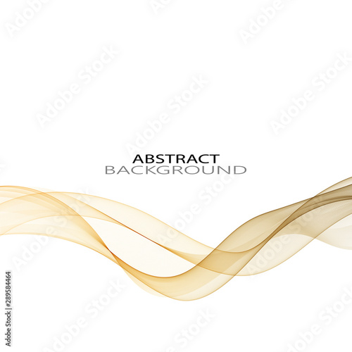  Horizontal golden stylish wave on a white background. Design element