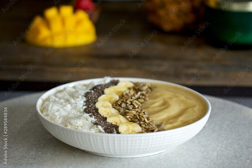 Tropical Banana Pineapple Mango Coconut Smoothie Bowl Tropical Banana Pineapple Mango Coconut Smoothie Bowl