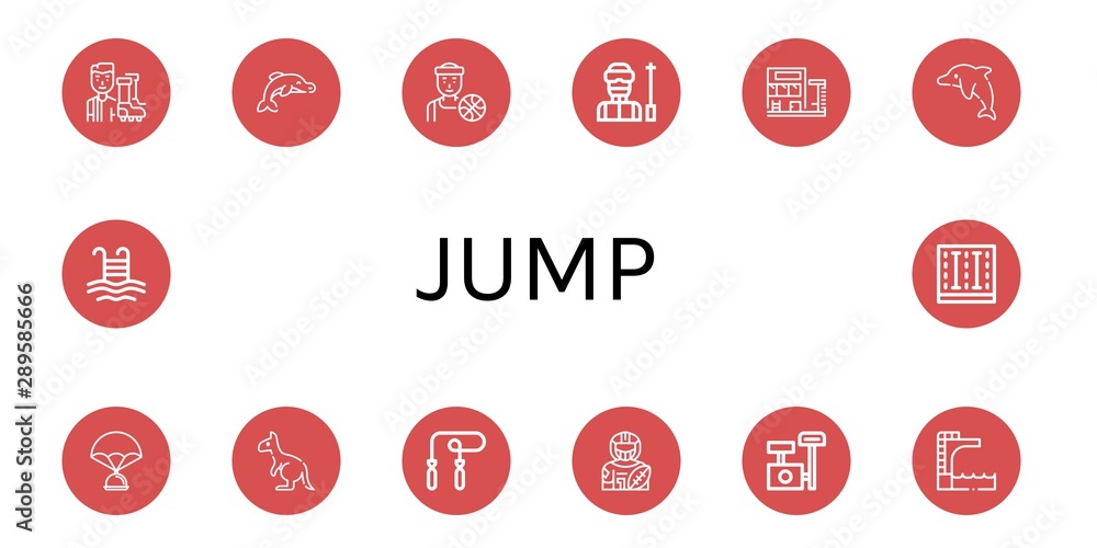 Set of jump icons such as Football player, Dolphin, Basketball player, Ski, Swimming pool, Parachute, Kangaroo, Skipping rope, American football player, Scratching post , jump Set of jump icons such as Football player, Dolphin, Basketball player, Ski, Swimming pool, Parachute, Kangaroo, Skipping rope, American football player, Scratching post , jump