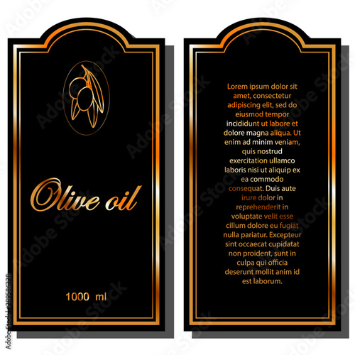 Labels for a bottle of olive oil