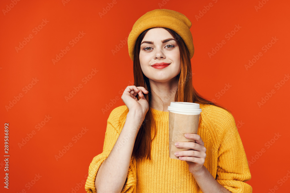 young woman with cup of coffee young woman with cup of coffee