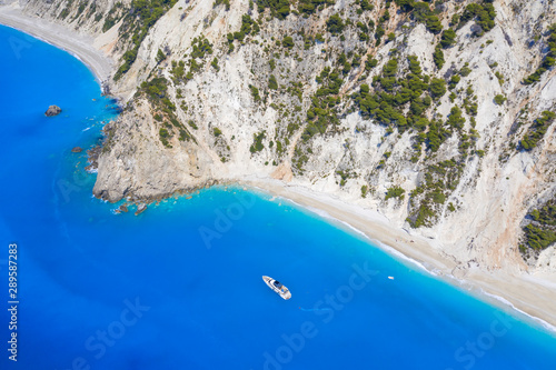 Famous Egremnoi beach in Lefkada island, Greece.