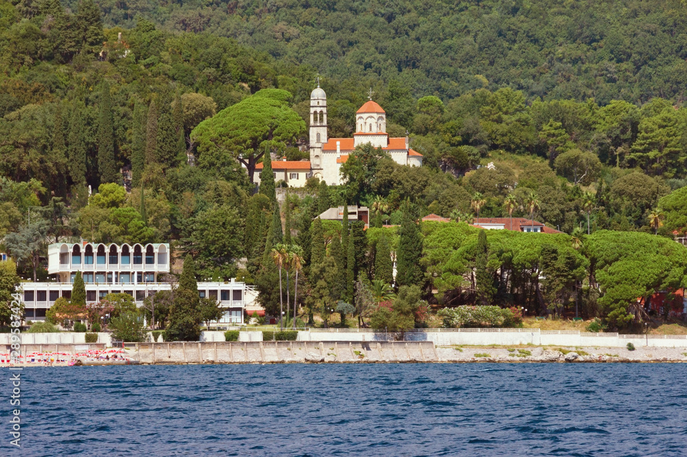 View of Savina Monastery ( Serbian Orthodox monastery ). Herceg Novi city, Montenegro, Adriatic Sea