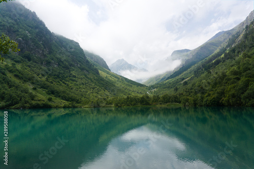 Fototapeta Naklejka Na Ścianę i Meble -  Baduk lakes in Karachay-Cherkessia. Russia. Dombay, raw original picture